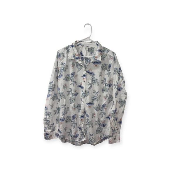 Lucky Brand Tops - Lucky Brand Blue and Green Floral Shirt